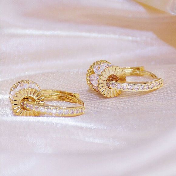 ⭐️10k Gold Plated Petite CZ Diamond Barrel Huggies💖 - Picture 5 of 15